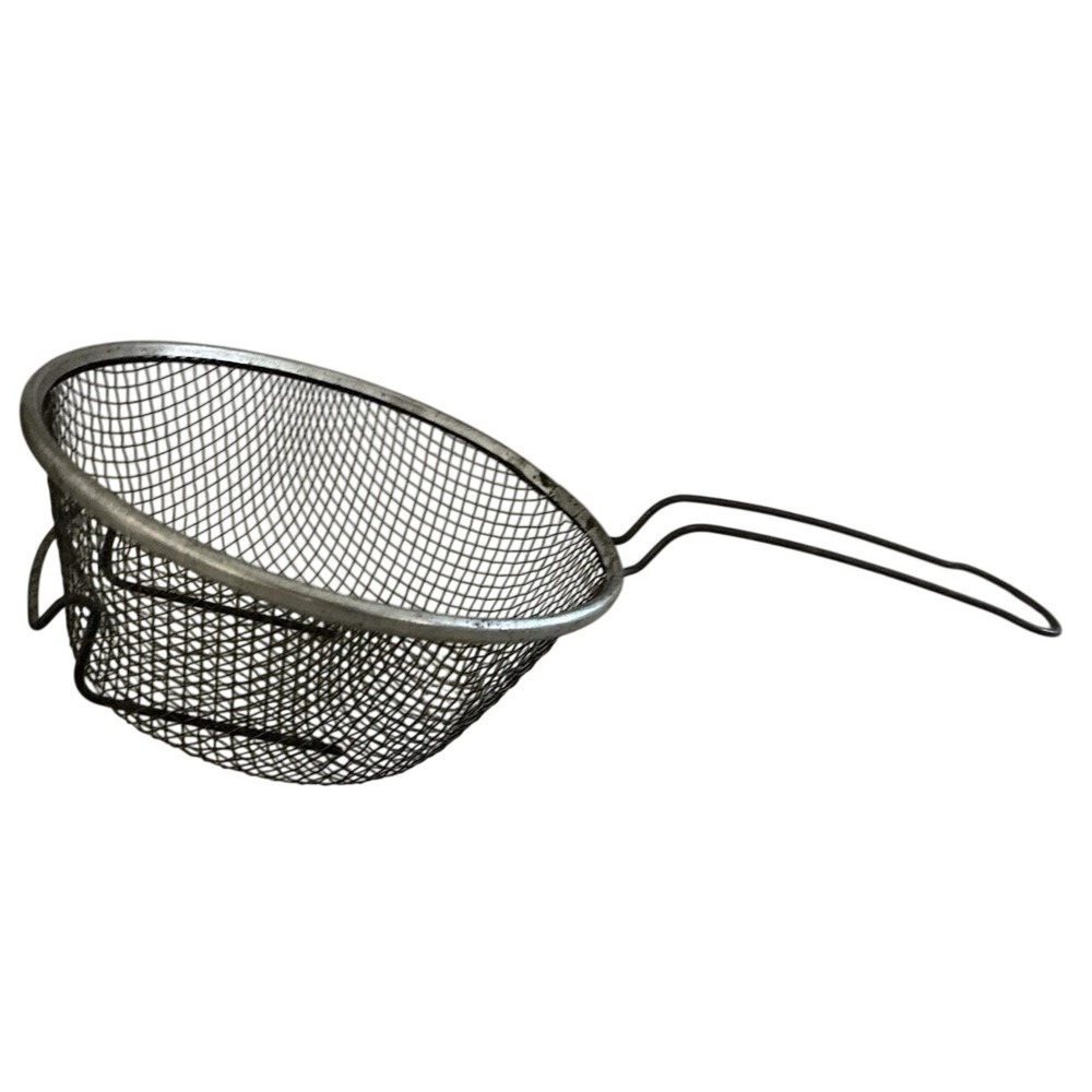 Vintage‎ Round Stainless Mesh Basket 7 Inch French Fryer Basket With Handle